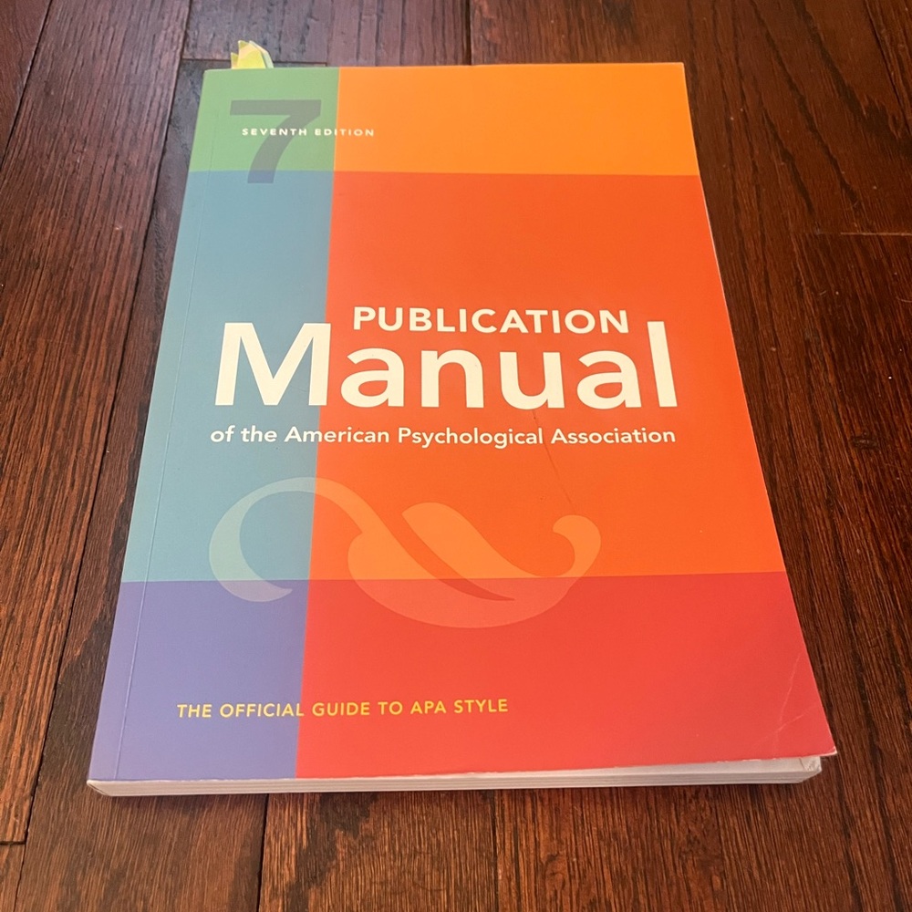 Publication Manual of the American Psychological Association, 7th Edition